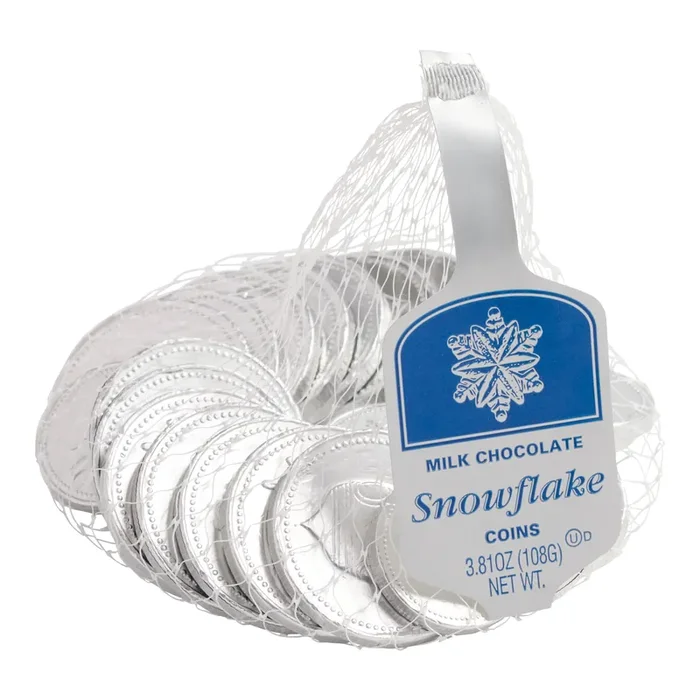 Steenland Snowflake Silver Chocolate Coins Bag