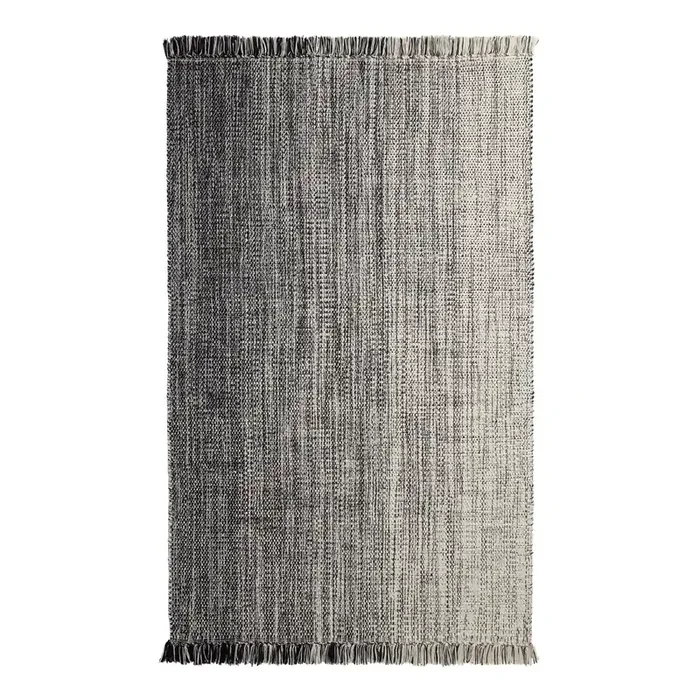 Stockholm Black and White Ombre Sweater Wool Blend Area Rug