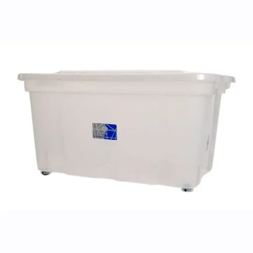 Storage Container Box with Wheels and Lid 120L Clear