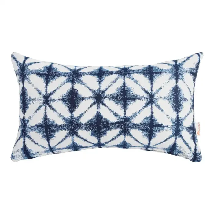 Sunbrella Indigo Tile Outdoor Lumbar Pillow