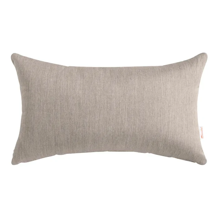 Sunbrella Khaki Ash Cast Outdoor Lumbar Pillow