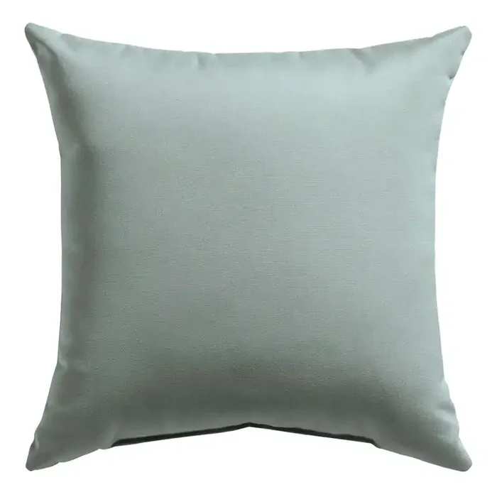Sunbrella Spa Green Canvas Outdoor Throw Pillow