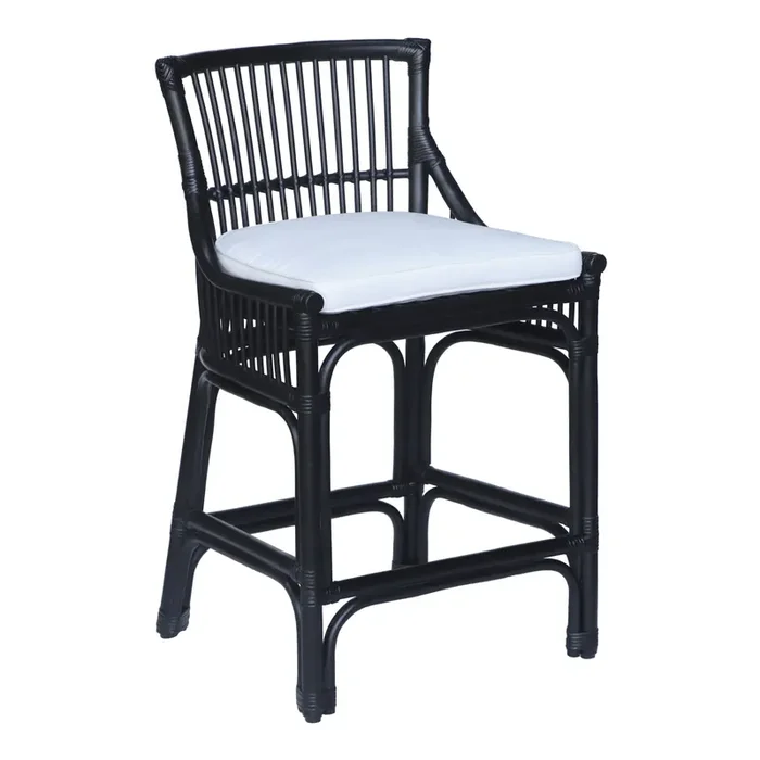 Suncrest Handwoven Rattan Counter Stool with Cushion