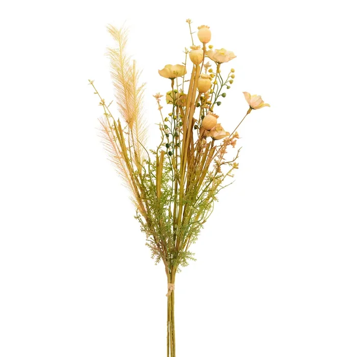 Sunset Color Faux Pods and Blossoms Bunch