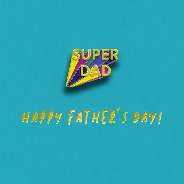 Super Dad Pin Badge Card