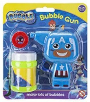 Superhero Bubble Magic Gun with Bubble Tub