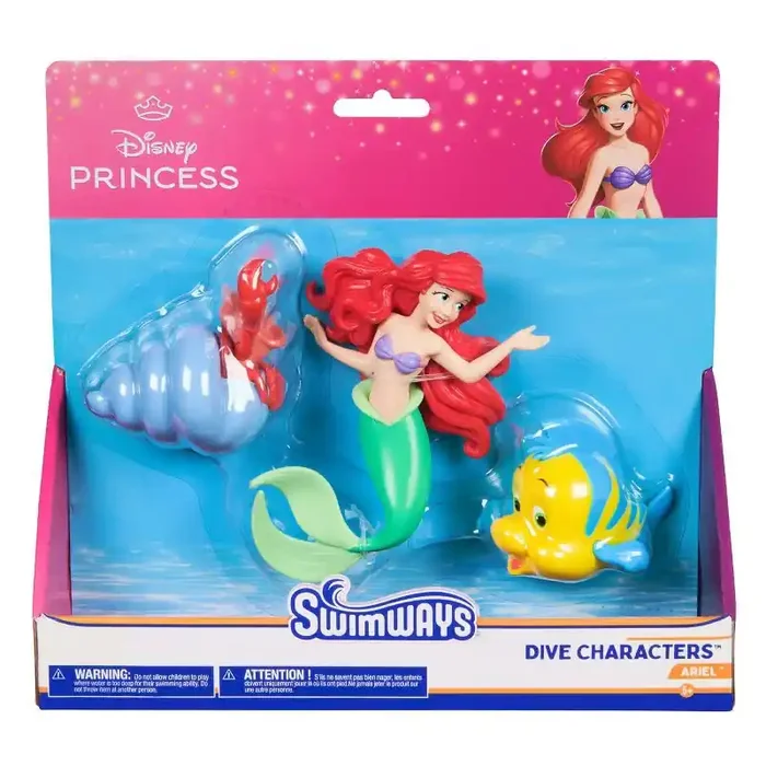 Swimways Disney Princess Ariel Dive Characters PVC Pool Water Toy Set