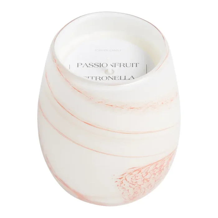 Swirl Glass Passionfruit Scented Citronella Candle