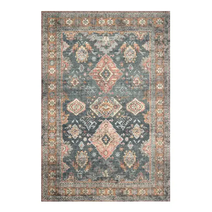 Syros Sea Green and Rust Persian Style Area Rug