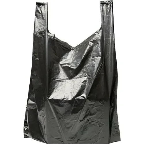 T-Shirt Bag Black Heavy Duty (17 mic) 400 ct 12″ x 7″ x 22″