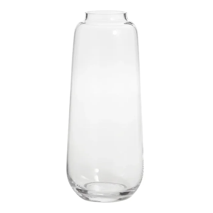 Tall Clear Glass Full Body Contemporary Vase