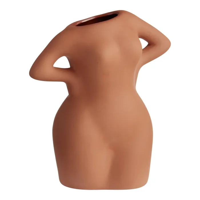 Terracotta Textured Ceramic Femme Vase