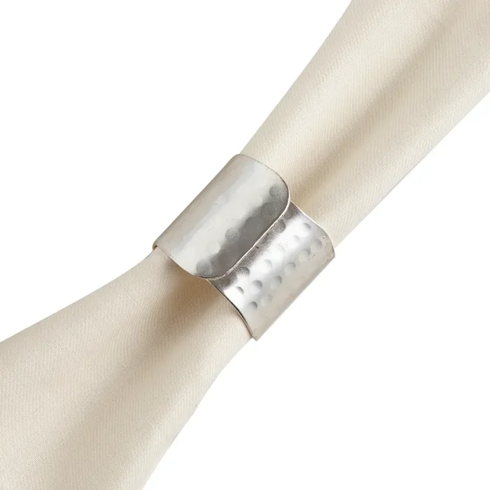 Textured Silver Napkin Rings Set Of 4