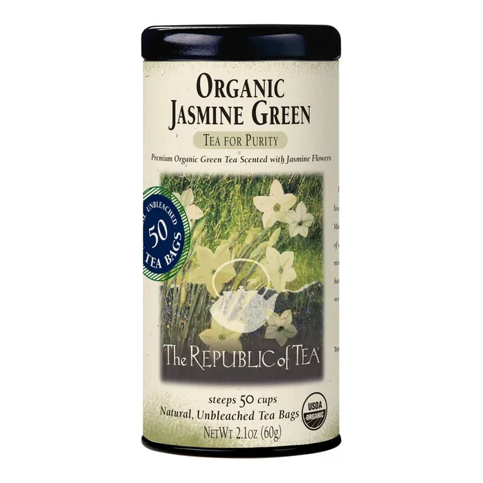 The Republic of Tea Organic Jasmine Green Tea 50 Count