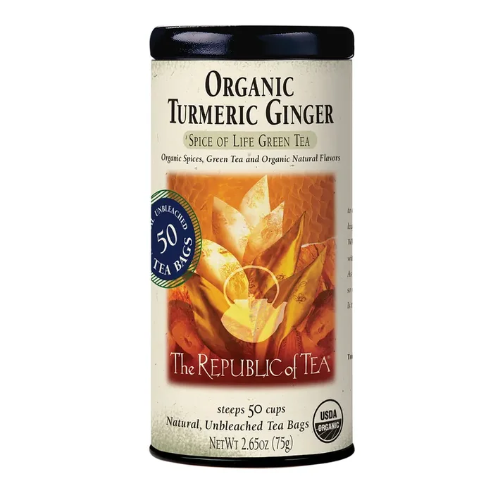 The Republic of Tea Turmeric Ginger Green Tea 50 Count