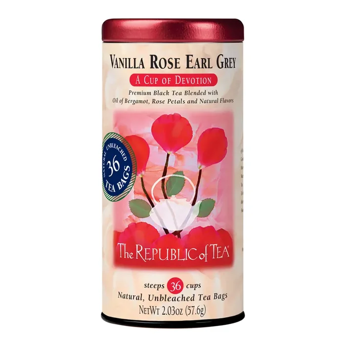 The Republic of Tea Vanilla Rose Earl Grey Tea 36 Count