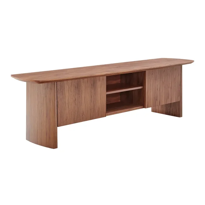 Thrale Walnut Brown Wood Media Stand