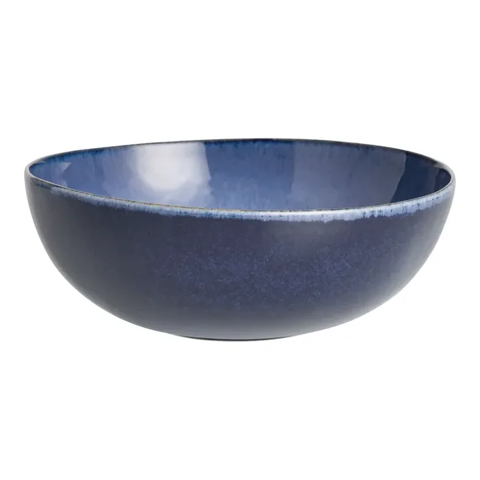 Tide Indigo and White Reactive Glaze Serving Bowl