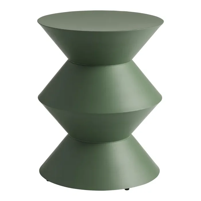 Tilton Round Geo Pedestal Outdoor Side Table