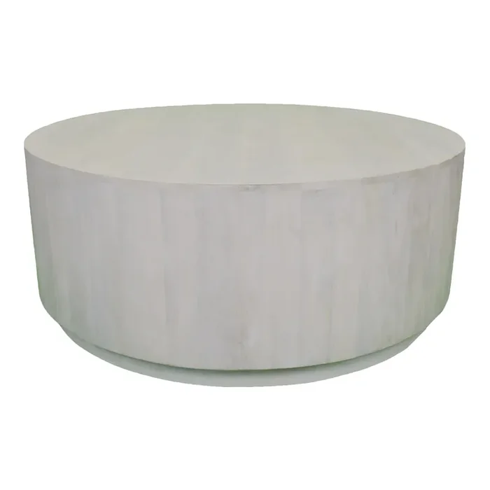 Timea Round Mango Wood Block Coffee Table