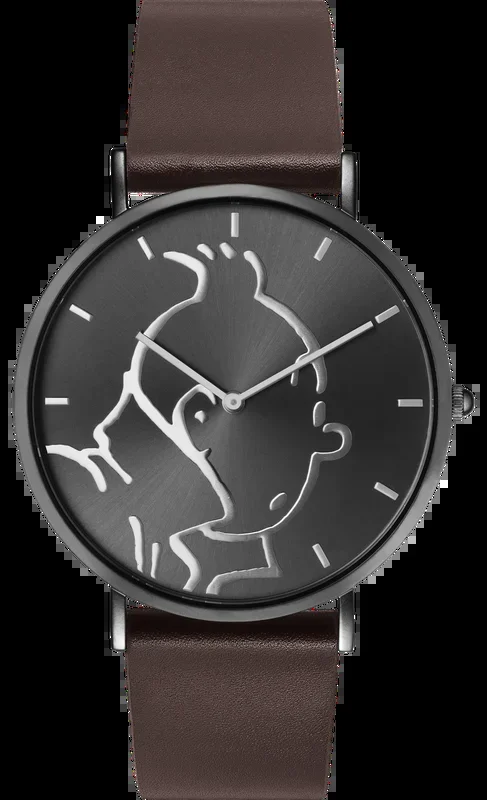 Tintin Watch – Tintin in Anthracite and Brown