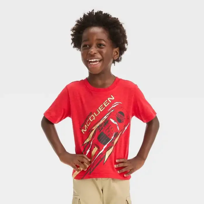 Toddler Boys‘ Disney Steve McQueen Short Sleeve Graphic T-Shirt – Red 3T