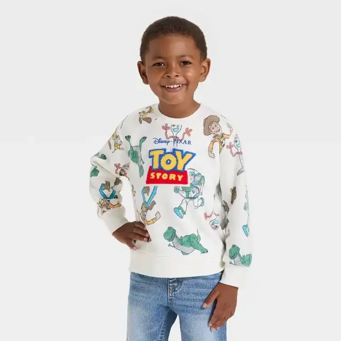 Toddler Boys‘ Disney Toy Story Fleece Sweatshirt – Off-White 12M