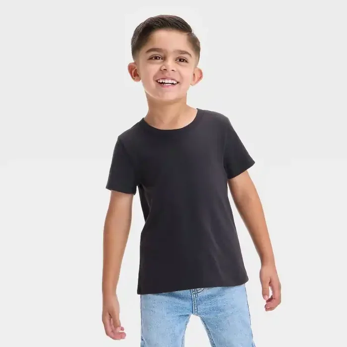 Toddler Boys‘ Short Sleeve Solid T-Shirt – Cat & Jack™ Black 4T