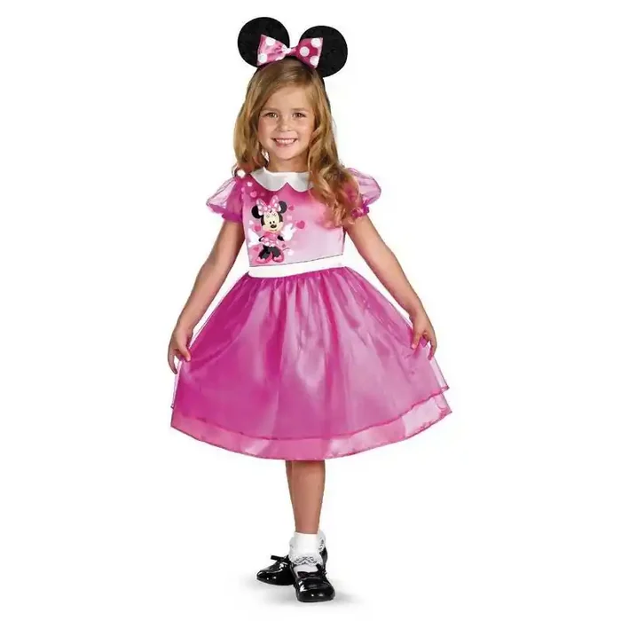 Toddler Disney Mickey Mouse & Friends Minnie Mouse Halloween Costume Dress with Headband 3-4T Toddler Girl Costume