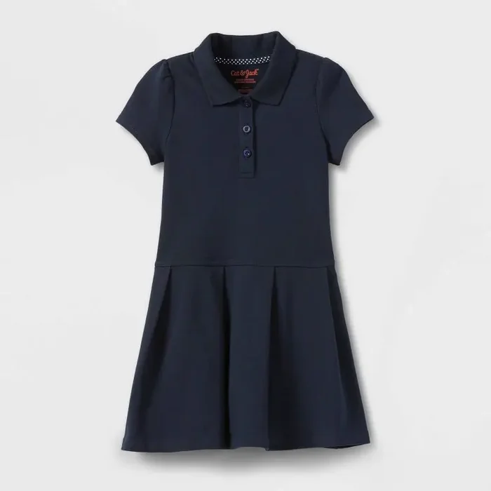 Toddler Girls‘ Short Sleeve Pleated Uniform Tennis Dress – Cat & Jack™ Navy 3T
