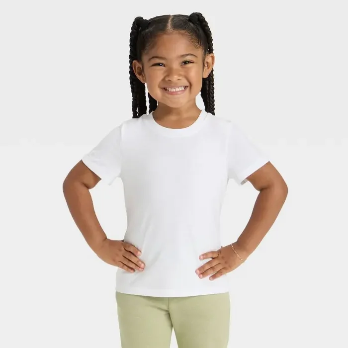 Toddler Girls‘ Short Sleeve Solid T-Shirt – Cat & Jack™ White 12M