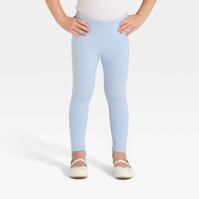 Toddler Girls‘ Solid Leggings – Cat & Jack™ Light Blue 2T