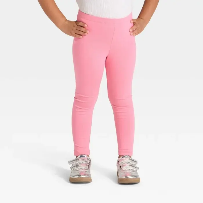 Toddler Girls‘ Solid Leggings – Cat & Jack™ Medium Pink 5T