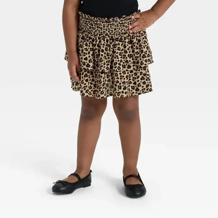 Toddler Girls‘ Tiered Skirt – Cat & Jack™ Animal Print 3T