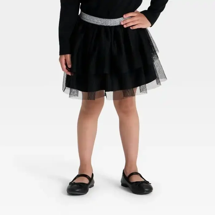 Toddler Girls‘ Tiered Tulle Skirt – Cat & Jack™ Black 5T