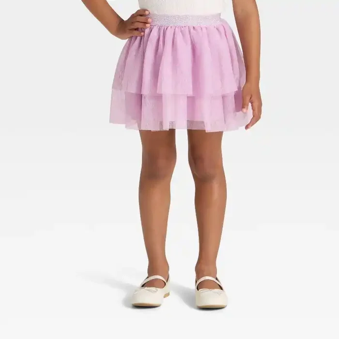 Toddler Girls‘ Tiered Tulle Skirt – Cat & Jack™ Lavender Mauve 2T