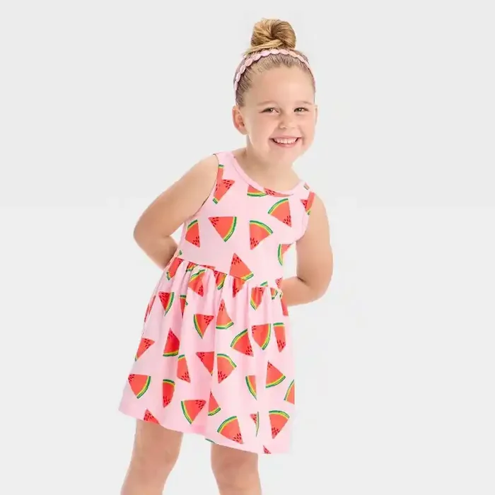 Toddler Girls‘ Watermelon Tank Dress – Cat & Jack™ Light Pink 4T