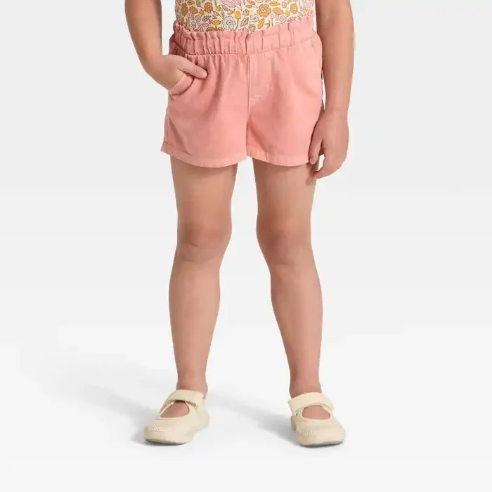 Toddler Girls‘ Woven Shorts – Cat & Jack™ Dusty Coral 12M