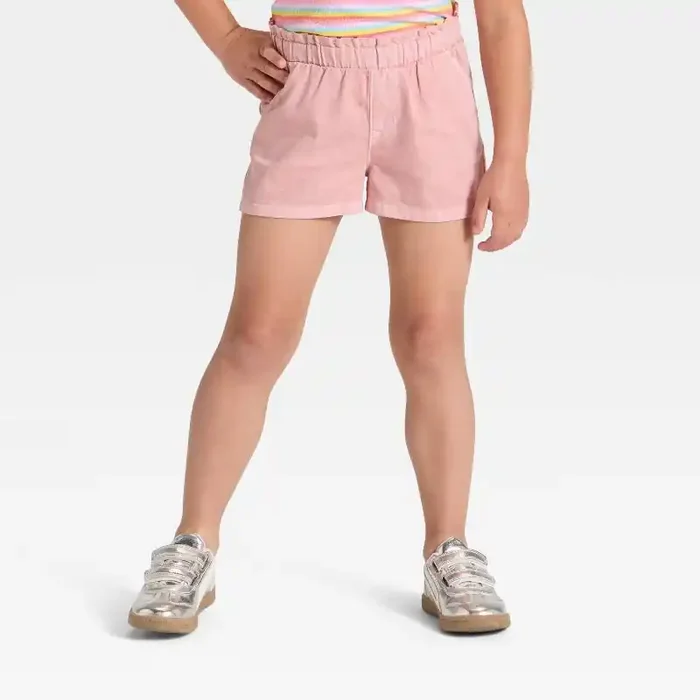 Toddler Girls‘ Woven Shorts – Cat & Jack™ Light Mauve 5T