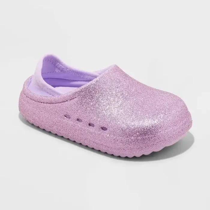 Toddler Rowan Slip-On Clog Shoes – Cat & Jack™ Purple 9T Cushioned Heel, Non-Marking Outsole