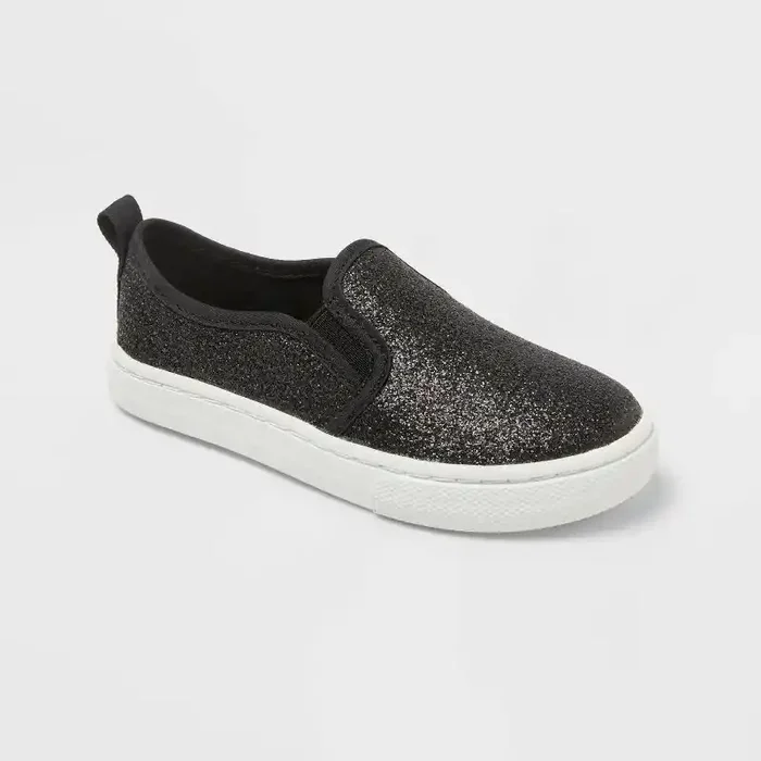 Toddler Yana Slip-On Glitter Sneakers – Cat & Jack™ Black 7T
