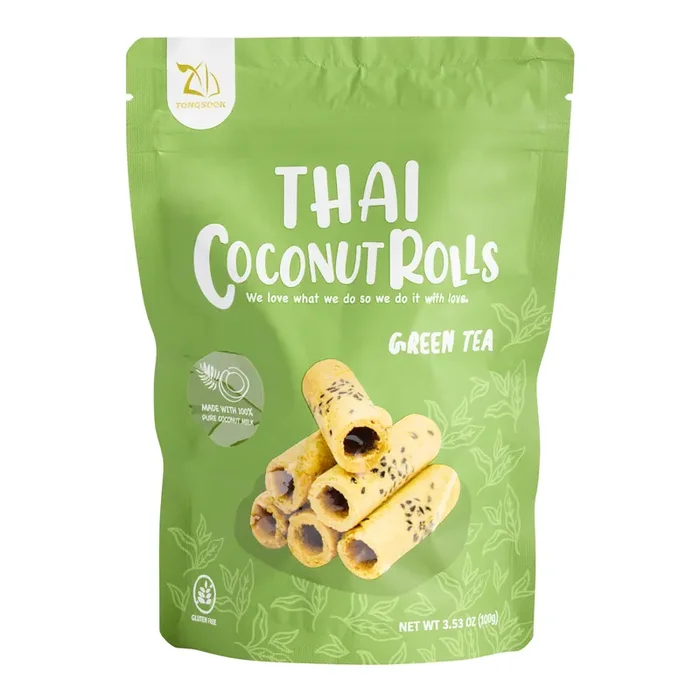 Tongsook Green Tea Thai Coconut Roll Cookies