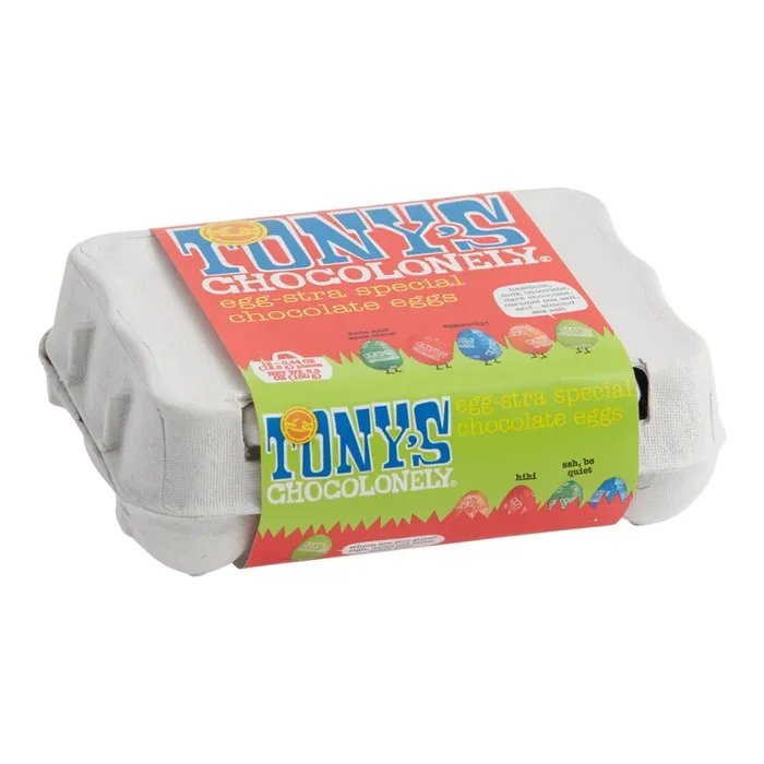 Tony‘s Chocolonely Chocolate Eggs Carton 12 Piece
