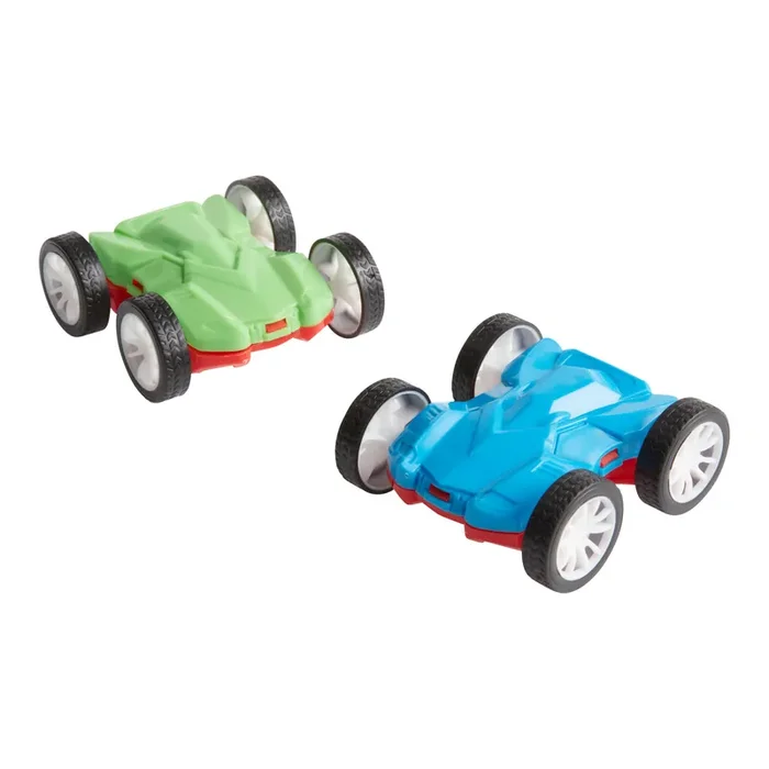 Toysmith Mini Double Sided Flip Over Toy Car Set of 2