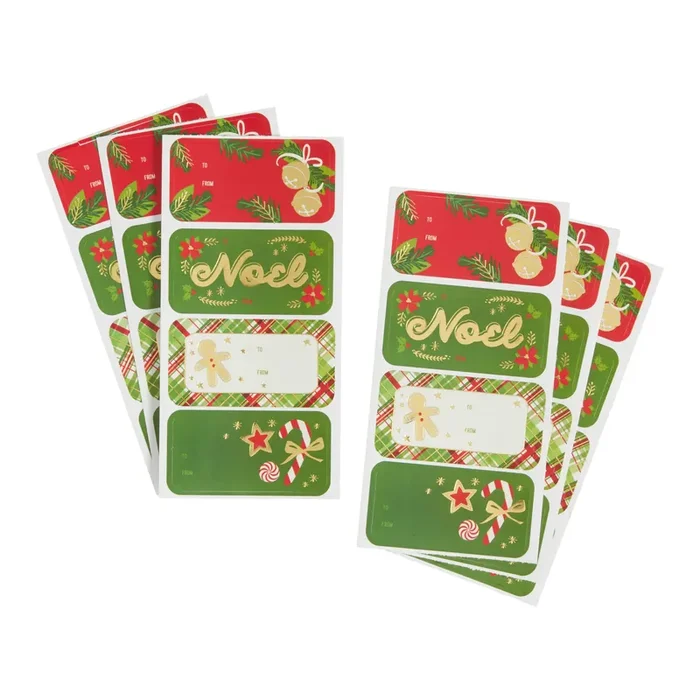 Traditional Holiday Adhesive Gift Labels 24 Count