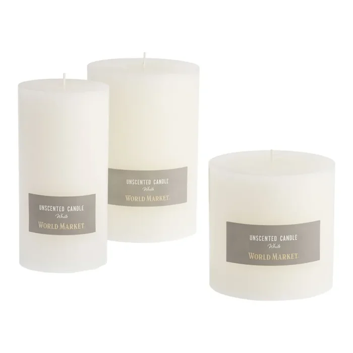 Traditional Unscented Pillar Candle
