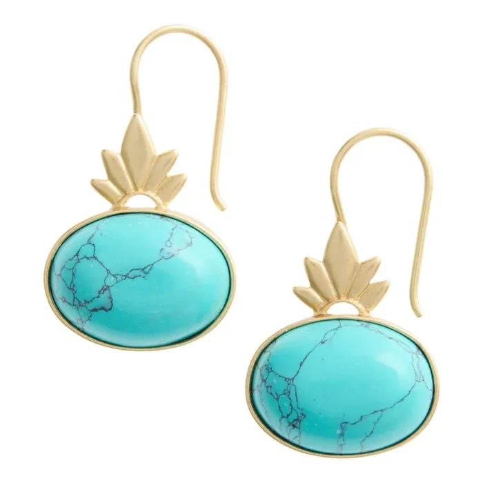 Tribe Amrapali x World Market 14k Gold Plated Turquoise Earrings