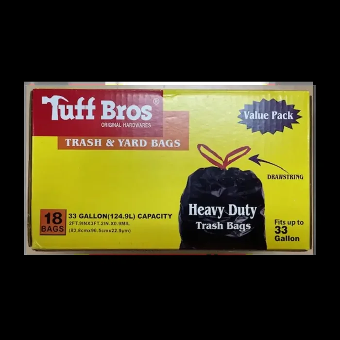 Tuff Bros Drawstring Trash Bags 18 ct 33 gal