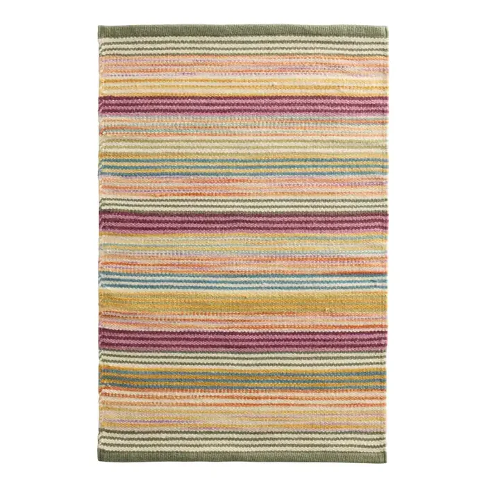 Tulum Bright Multicolor Stripe Handwoven Wool Blend Area Rug