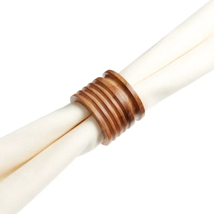 Turned Wood Napkin Rings Set of 4